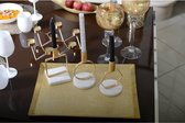OKTO MAT GOUDEN KAARSHOUDER MARMEREN HOUDER H. 17 CM
