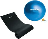 Tunturi - Fitness Set - Fitnessmat 160 x 60 x 0,7 cm - Gymball Blauw 55 cm