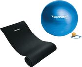 Tunturi - Fitness Set - Fitnessmat 160 x 60 x 0,7 cm - Gymball Blauw 90 cm