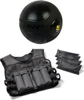 Tunturi - Fitness Set - Gewichtsvest 10 kg - Slam Ball 5 kg