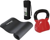 Tunturi - Fitness Set - Fitnessmat 180 x 60 x 1,5 cm - Kettlebell 10 kg