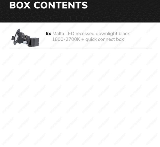 6x HOFTRONIC Malta - Dim to warm inbouwspot - LED - Rond zaagmaat 60-67mm - Zwart - Dimbaar - Kantelbaar - 5 Watt - 480 lumen - 230V - 1800-2700K - Plafondspots - Inbouwspot voor badkamer en buiten - 5 jaar garantie