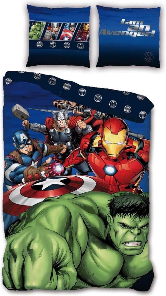 Marvel Avengers Dekbedovertrek Hulk - Eenpersoons - 140 x 200 cm - Polyester - Marvel Avengers