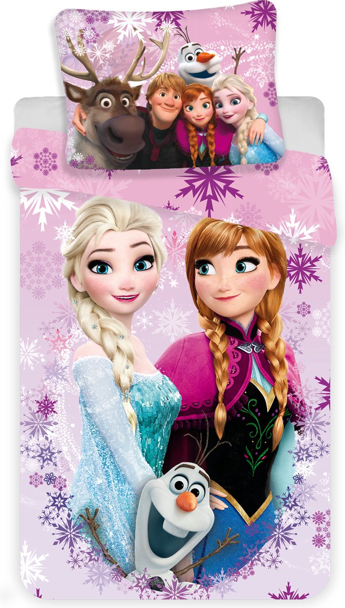 Disney Frozen 3 Friends - Dekbedovertrek - Eenpersoons - 140 x 200 cm - Polyester - Disney Frozen