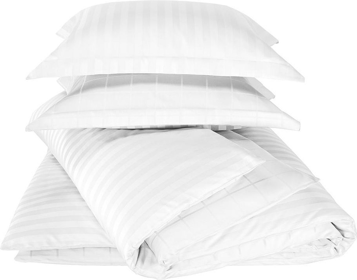Parure De Lit Aileen De Witte Lietaer - Housse De Couette 140x220 Cm + Taie, Coton Percale 180 Fils, Blanc-noir - 12