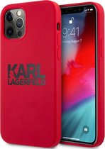 Karl Lagerfeld Silicone Back Case - Apple iPhone 12 Pro Max (6.7") - Rood