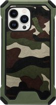 ADEL Plastic Bumper Case Cover pour iPhone 13 Pro Max - Vert Camouflage