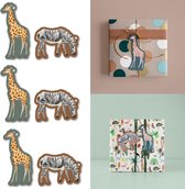 Luxe Jungle Cadeaulabels - Cadeaukaartjes - Kaartjes Voor Bij Een Cadeau - Giraf - Zebra - Giraffe - Junglekaartjes - House of Products - Set van 6 Kaartjes