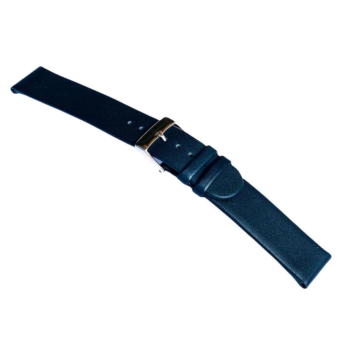 horlogeband-12mm-echt leer-blauw-recht-zacht -plat-12 mm