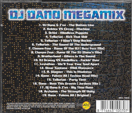 DJ Dano - Megamix, Dj Dano | CD (album) | Muziek | bol