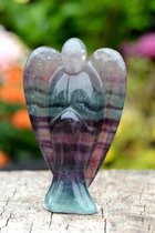 Edelsteen Regenboog Fluoriet engel - 7,5 cm