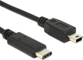 USB C naar mini USB kabel - 0.5 meter - Zwart - Allteq