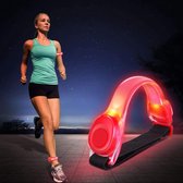 LED Veiligheids armbanden met rood licht | 2 stuks | reflecterende LEDarmbanden | Sport armbanden | 3 standen | Wielrennen / Hardlopen veiligheidsband | lichtgevende lampjes armban