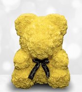 Moederdag-Verjaardag-Longlife-Kunstbloem-Rozenbeer-Teddybeer-Geel-40cm-Cadeautip