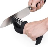 Messenslijper - Zwart - 3 Standen - Professionele Messen Slijper - Antislip - Knife Sharpener