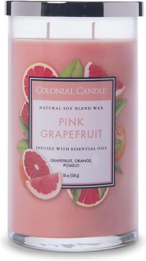 Colonial Candle – Classic Cylinder Pink grapefruit - 538 gram