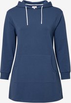 EVIVA - Lange lounge sweater met capuchon - donkerblauw