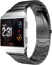 Stalen Smartwatch bandje - Geschikt voor Fitbit Ionic metalen bandje - zwart - Strap-it Horlogeband / Polsband / Armband