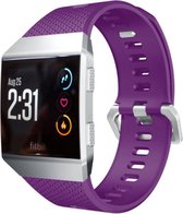 Siliconen Smartwatch bandje - Geschikt voor Fitbit Ionic siliconen bandje - paars - Strap-it Horlogeband / Polsband / Armband - Maat: Maat S