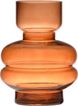 Vaas - Glazen vaas - Hakbijl Glass - Rim Amber H15 D9