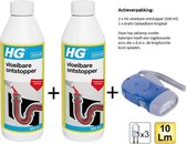 HG vloeibare ontstopper 500 ml - 2 stuks + Zaklamp/Knijpkat