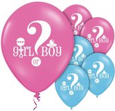 Ballonnen ‘Girl or Boy?’ Roze Blauw - 8 stuks