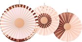 Folat Hangspiralen Honeycombs Papier 35 Cm Roze 3-delig