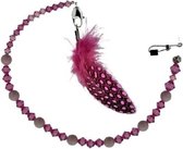 Hair wire met roze veertje en roze Swarovski Beads