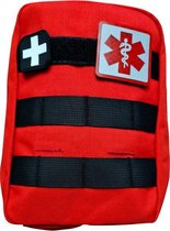 Molle tactisch (EMT) etui ROOD met 2 velcro PVC patches