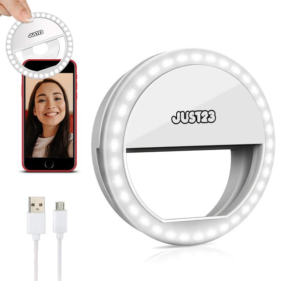Lampe Selfie Magnétique Rechargeable - 3 Modes, Clip Pour Téléphone