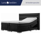 Luna Bedden - Boxspring Nova - 160x210 Elektrisch Zwart 3 Balken