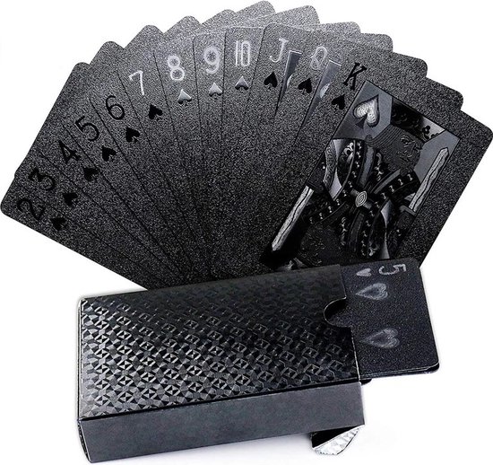 Speelkaarten - Waterdicht - 56 Kaarten - Zwart - Volwassen - Pokerkaarten - Kaarten - Kaartspel