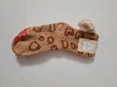 Sokken Kat - Kattensok  met kattenstaart - Anti slip - Korte sokken - bruin vlek - Unisex Maat 32-39 cat - dier - huisdier - cadeau - kado - geschenk - gift - verjaardag - feestdag