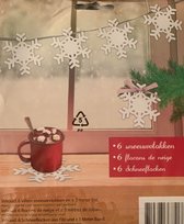 sneeuwvlokken - Decoratie sneeuwvlokken - decoratie onderzetter - raam kerst ster - 6 x sneeuwvlokken - vilten - onderzetter - kerst vliten - kerst decoratie - raam decoratie - merry christma