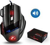 Friick Gamingmuis - Gaming accessoires - Gadget -  RGB LED verlichting - Bedraad - Zwart - Met box
