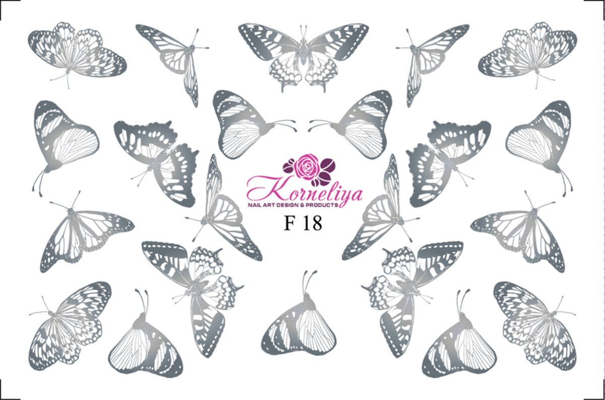 Goedkoopste Korneliya Folie Decal F 18 VLINDER ZILVER
