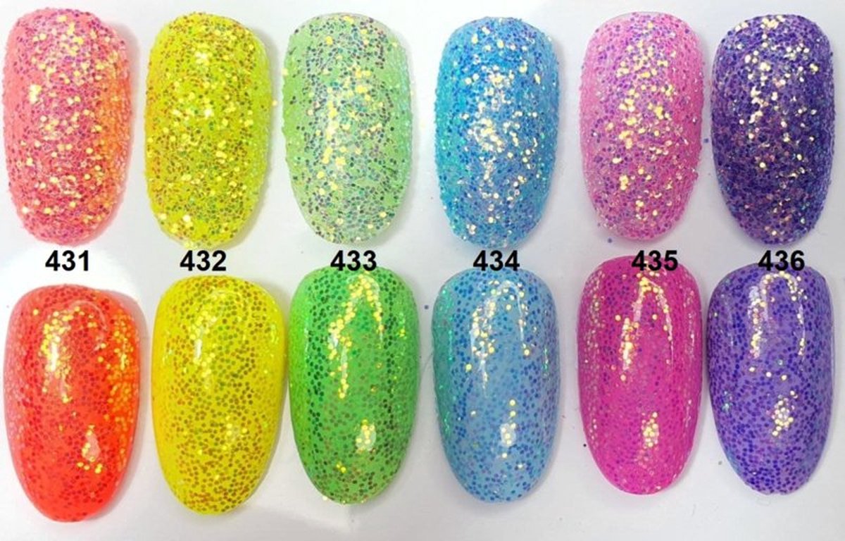 Goedkoopste Nagel glitters - Korneliya Crystal Sugar SET 431 - 436