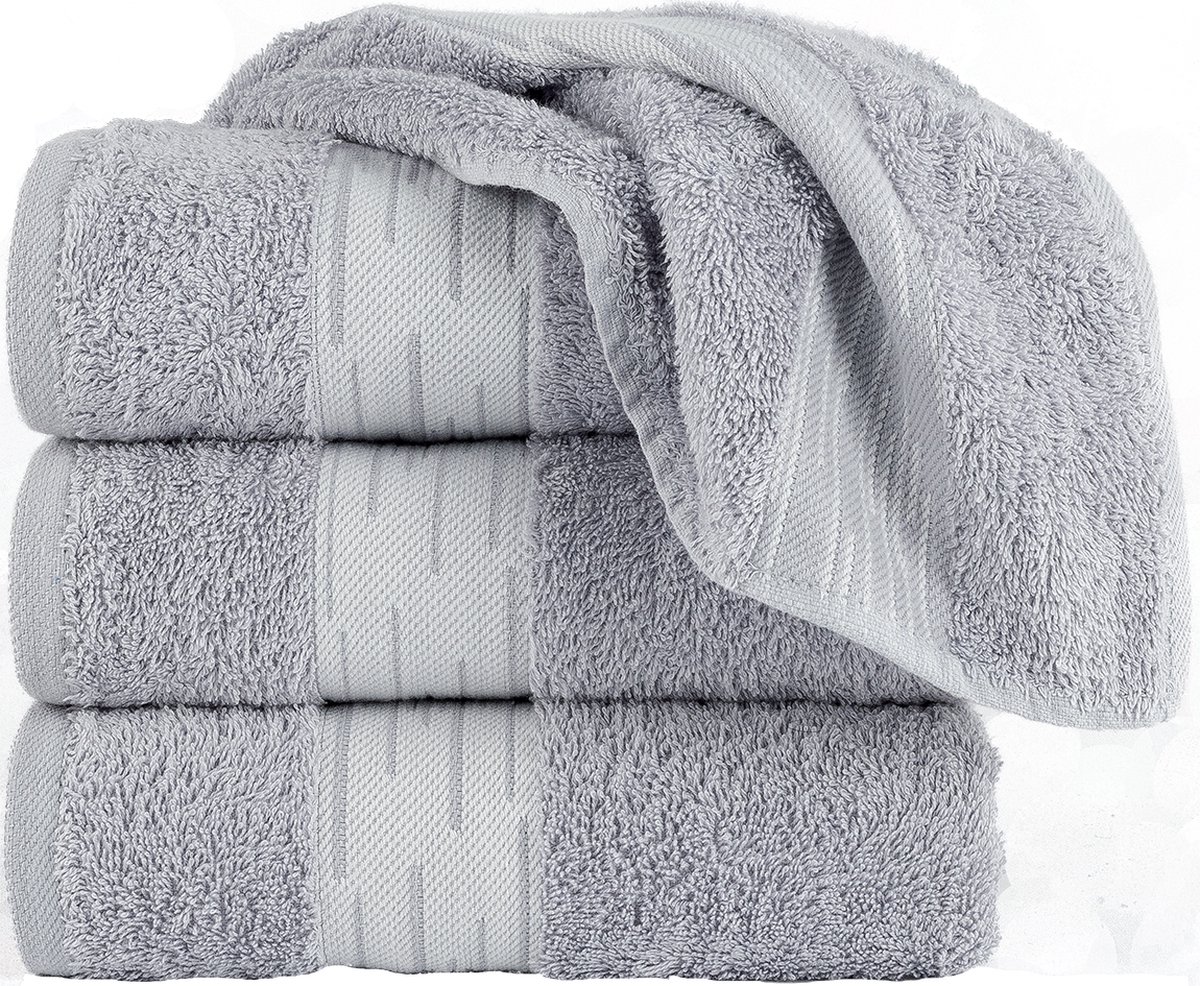 Homéé Handdoeken Essentials 550g. m² 50x100cm 100% katoen badstof set van 4 stuks grijs
