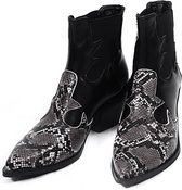 Manfield - Dames - Cowboy laarzen met slangenprint - Maat 41 | bol