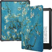 Case2go - Etui pour liseuse compatible avec Amazon Kindle Paperwhite 2021 - Sleepcover - Fonction Auto/Wake - Fermeture magnétique - Witte Blossom