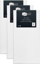Artina Set van 3 Schildersdoeken 30x80 cm - FSC® Schildersdoek 3 Stuks - Akademie Canvas Dubbel Geprimed Spieraam Wit
