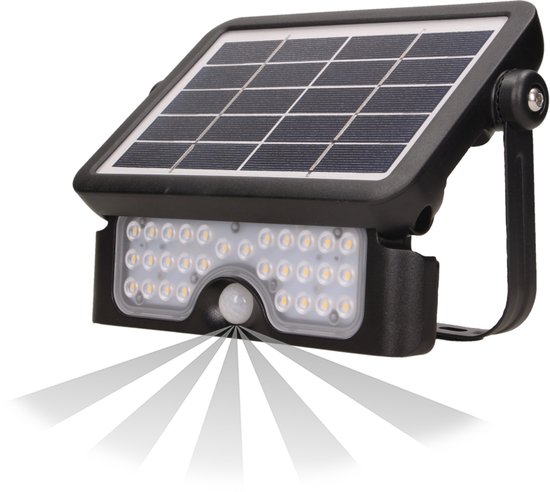 Adviti LUX LED Solar buiten wandlamp - Bewegingssensor, Lichtsensor en Zonnepaneel - IP65 - 4000K - 500 Lumen - 3 Jaar garantie!