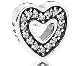Pandora - Sparkling Heart Locket Charm - Silver - Zirconia - 792163cz