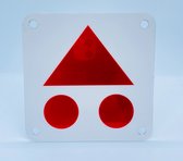 MTB routebordje - Mountainbike route bewijzering - aluminium wit/rood