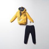 Kledingset 2 delig - Joggingpak trainingspak vrijetijdspak broek met hoodie fleece gevoerd