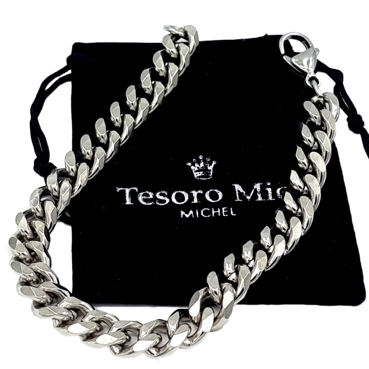 Tesoro Mio Michel – TMM 4 MEN – Stoere Armband Met Gourmet Schakel - Edelstaal – L 19 cm B 0.8 cm