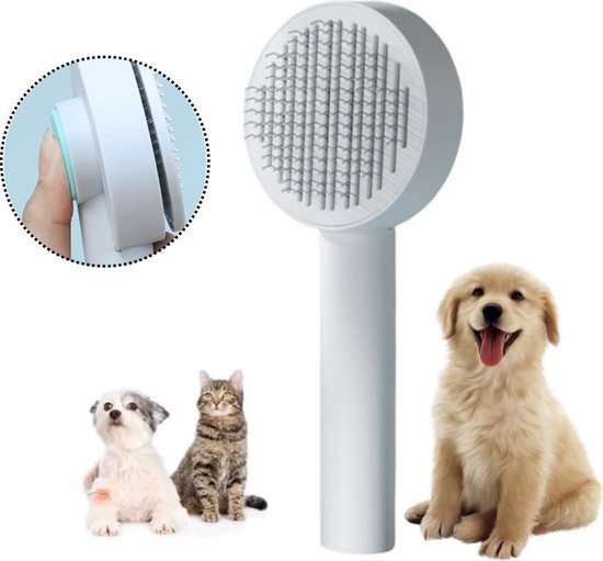 QT-Petshop - Kattenborstel - Haarverwijderaar Voor Huisdieren - Furminator- Hondenborstel - Anti-Klit - Dierenverzorging - Diervriendelijk - Dierenborstel - Pijnloos