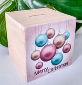 Houten spaarpot | Kerst | Merry Christmas | Kerstmis | Cadeau | Geschenk | Kerstballen | Geld