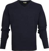 William Lockie - Pullover Lamswol V Midnight Navy - Heren - Maat XL - Regular-fit