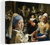 Canvas schilderij - De Nachtwacht - Collage - Oude Meesters - Kunst - 80x60 cm